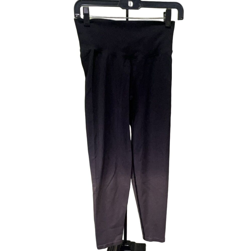 PINK Active Women's M Black Ribbed Leggings Gym Yoga Stretch Moisture Wicking